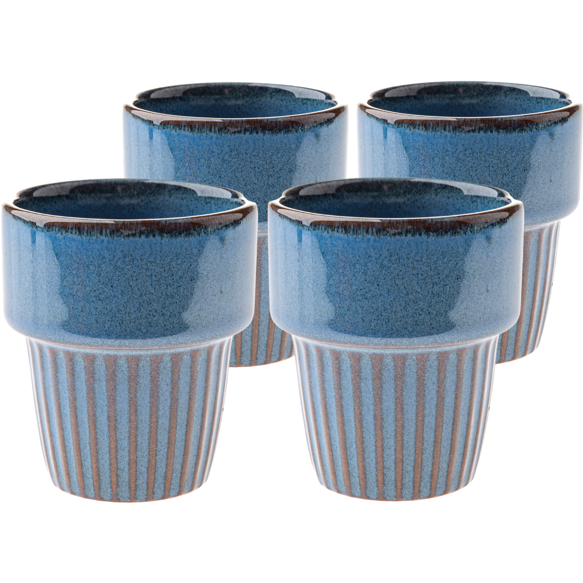 Sada 4 keramických hrnků Rustik 100 ml