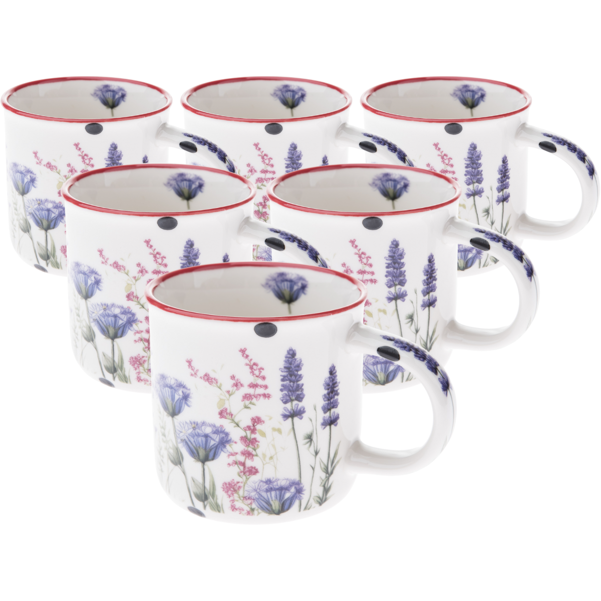 Sada 6 porcelánových hrnků Letní louka 230 ml