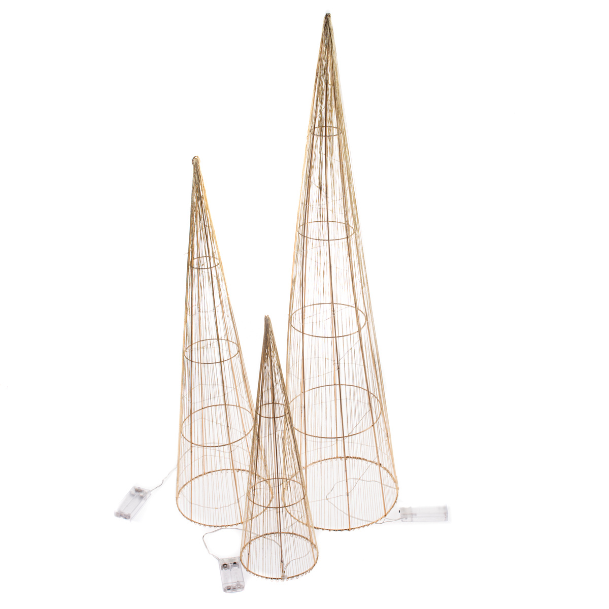 Sada svítících vánočních kuželů Golden Glow