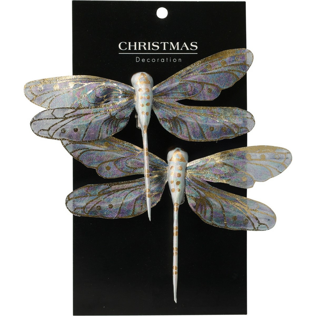 Sada vánočních ozdob Vážka fialová