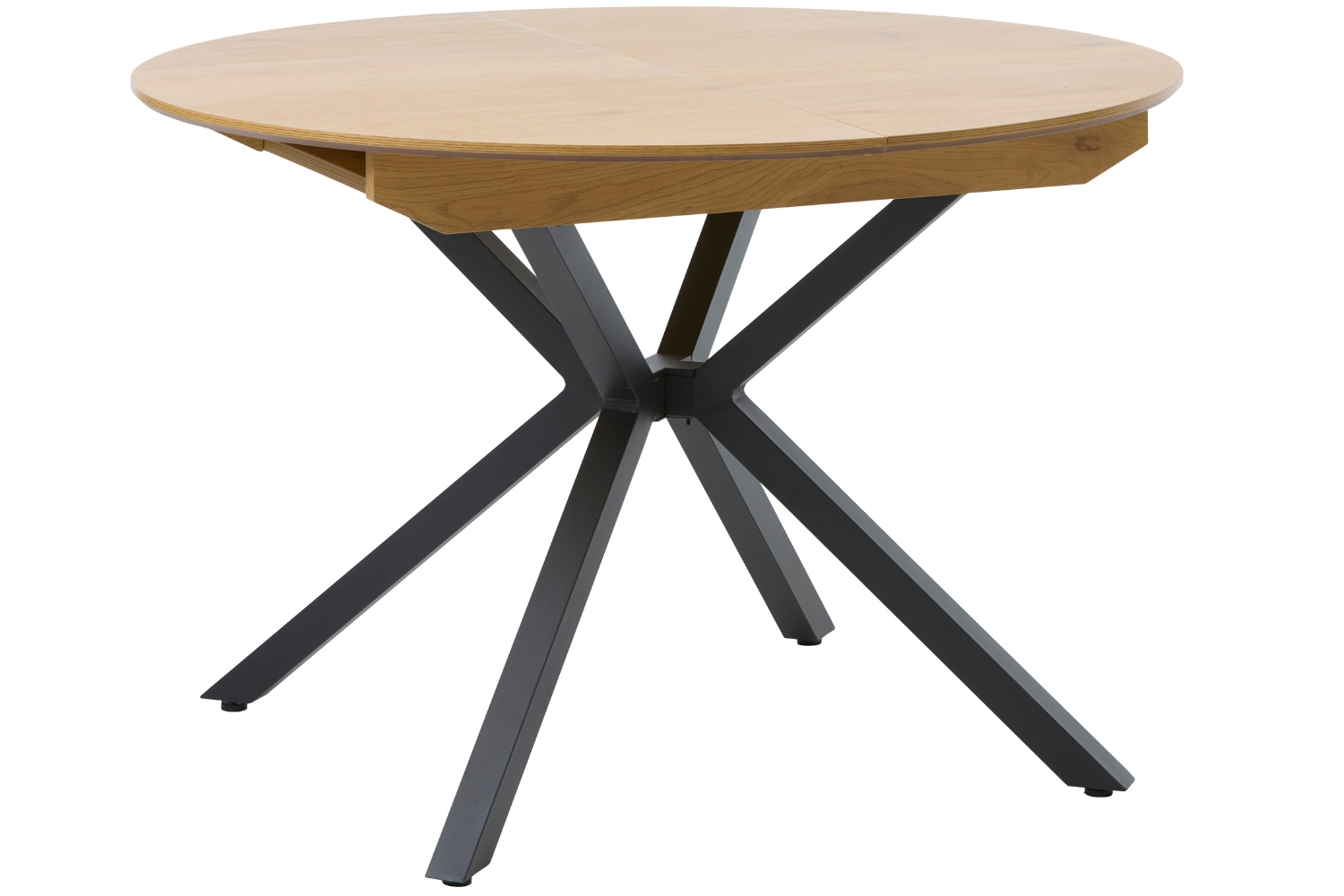 Unique Furniture Černý rozkládací jídelní stůl Cesura 120/170 x 120 cm s dubovým dekorem