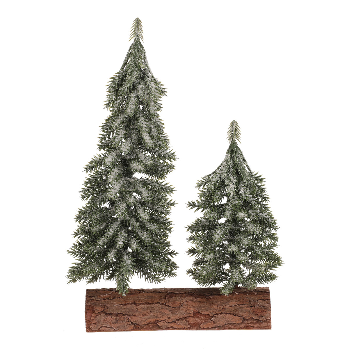 Vánoční dekorace Smrky na špalku - duo