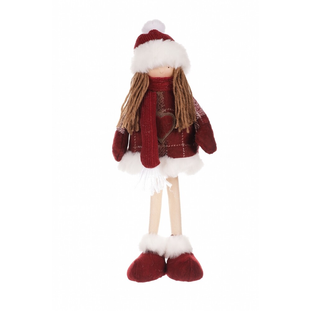 Vánoční dekorace látková holčička Kabátek