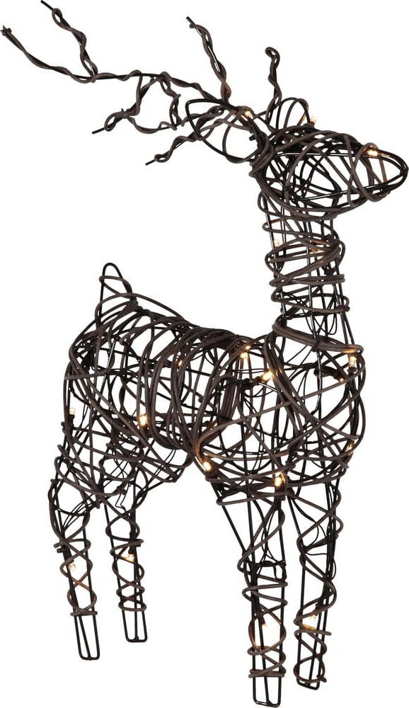 Hnědá stojací vánoční světelná dekorace na baterky Vixen – Star Trading