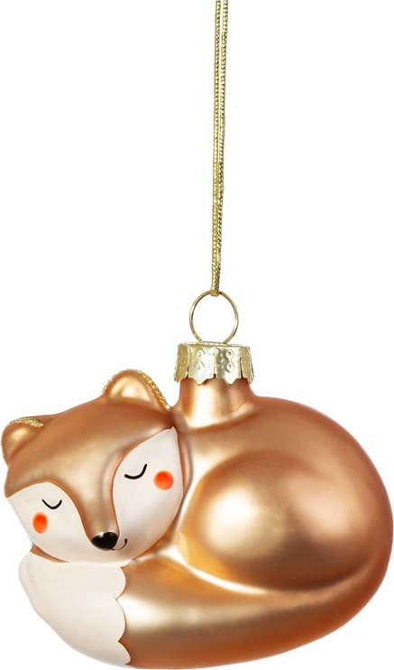Skleněná ručně vyrobená vánoční ozdoba 5 cm Baby Fox – Sass & Belle