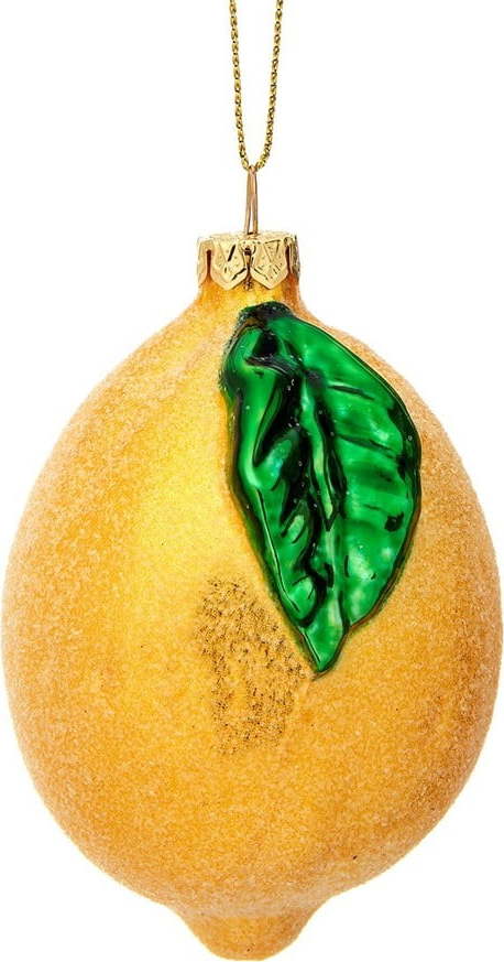 Skleněná ručně vyrobená vánoční ozdoba ø 6 cm Shimmering Lemon – Sass & Belle