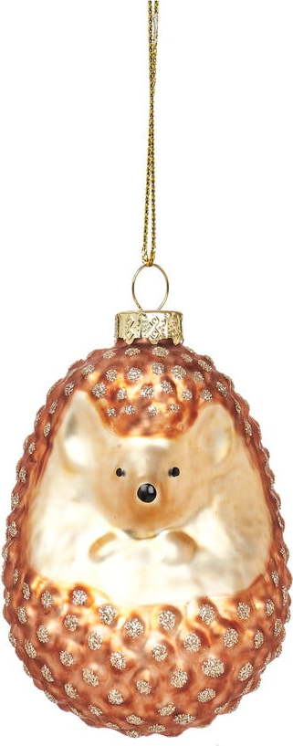 Skleněná ručně vyrobená vánoční ozdoba 8 cm Hedgehog – Sass & Belle