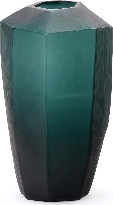 Skleněná váza v petrolejové barvě (výška 45 cm) Geonix – Kave Home