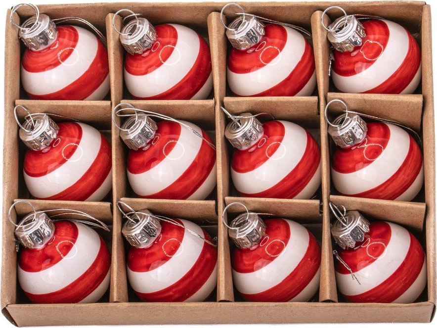 Skleněné ručně vyrobené vánoční koule v sadě 12 ks ø 3 cm Mini Bauble – Sass & Belle