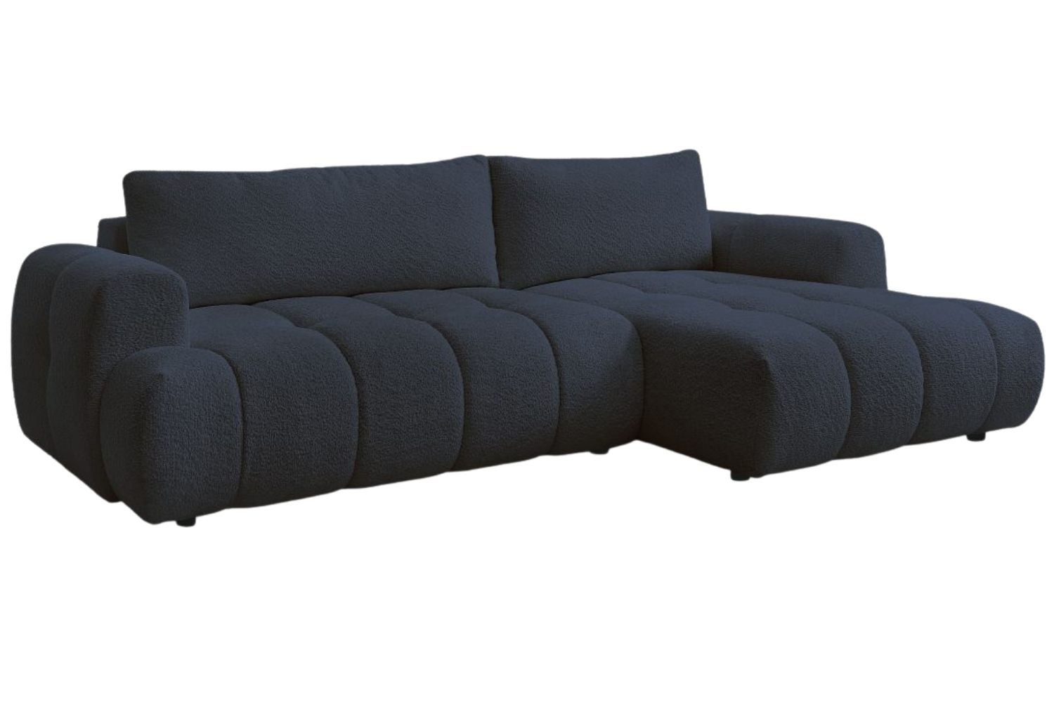 Bobochic Paris Tmavě modrá bouclé rozkládací pohovka Fuji 292 cm