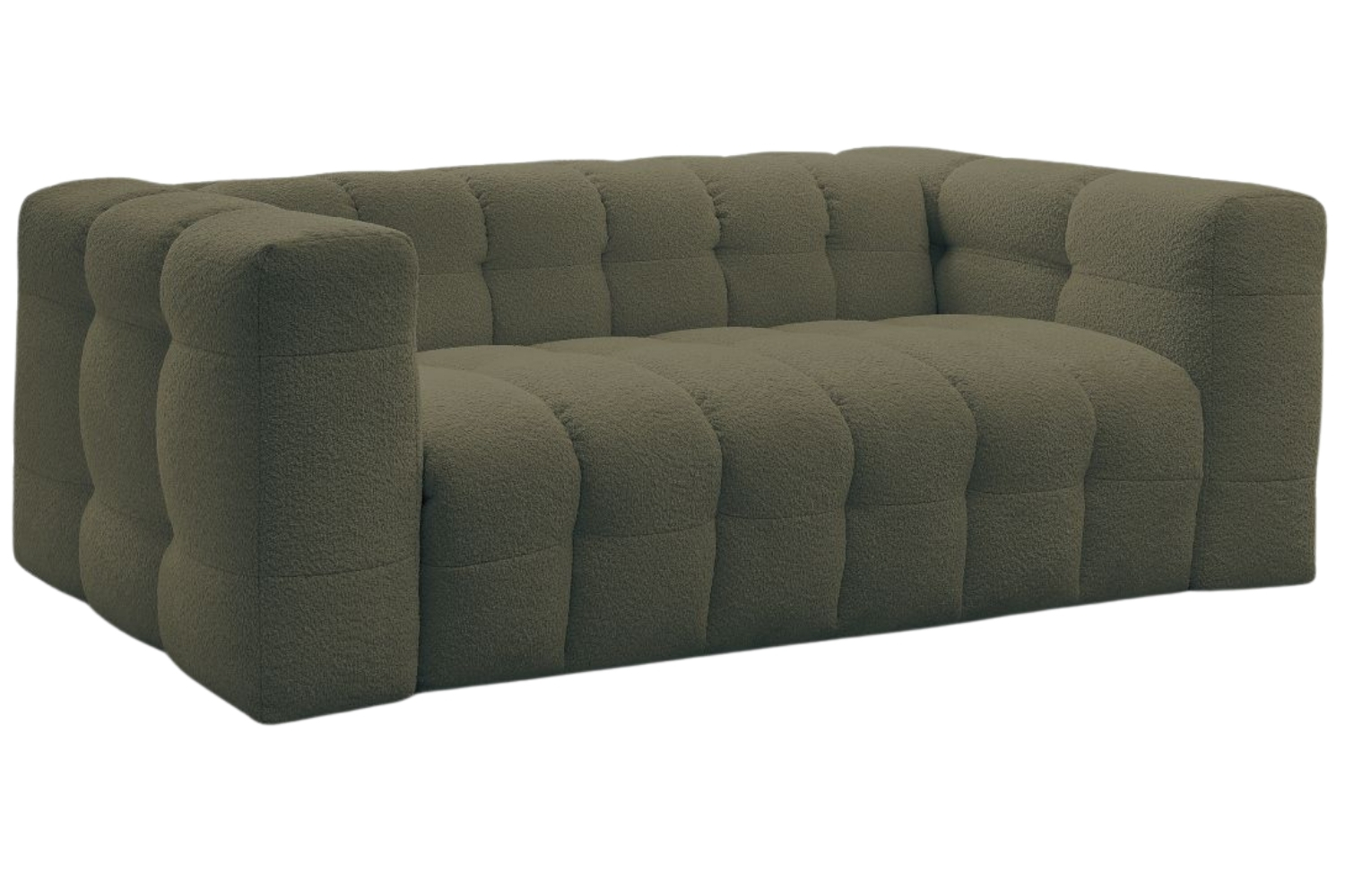 Bobochic Paris Zelená bouclé rozkládací pohovka Cloud 228 cm