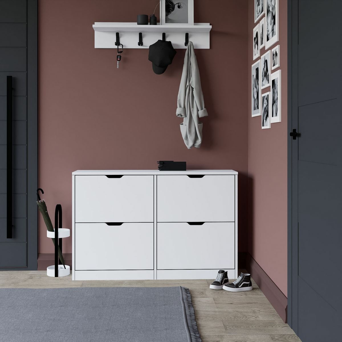 Botník Duru Matte White Hanah Home
