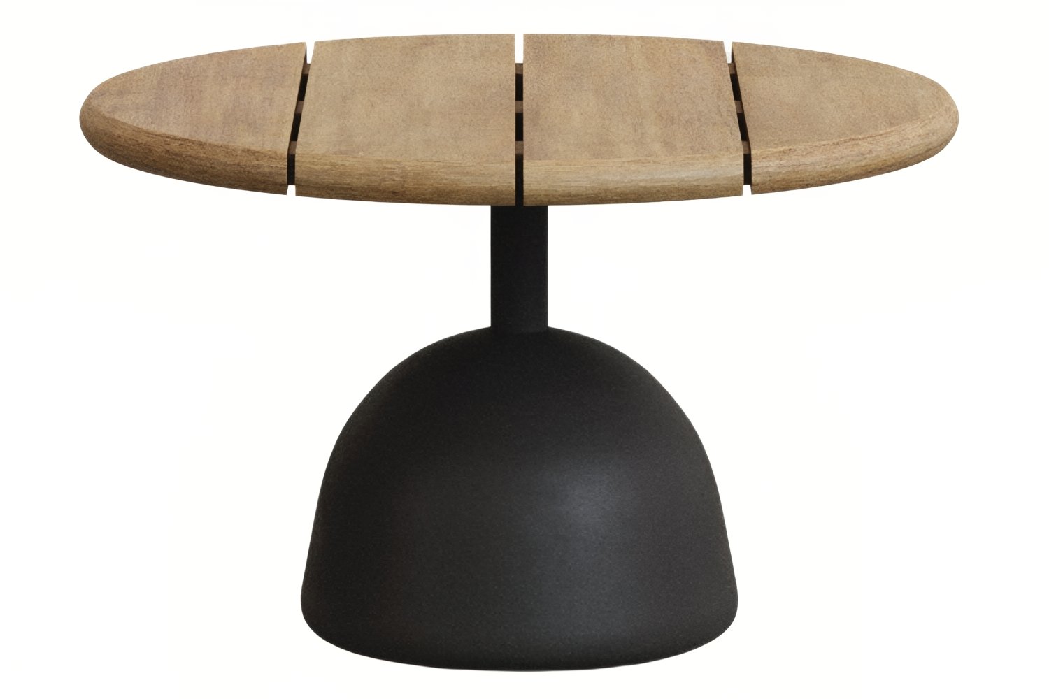 Kave Home Dřevěný zahradní stolek Saura 55 cm s černou podnoží