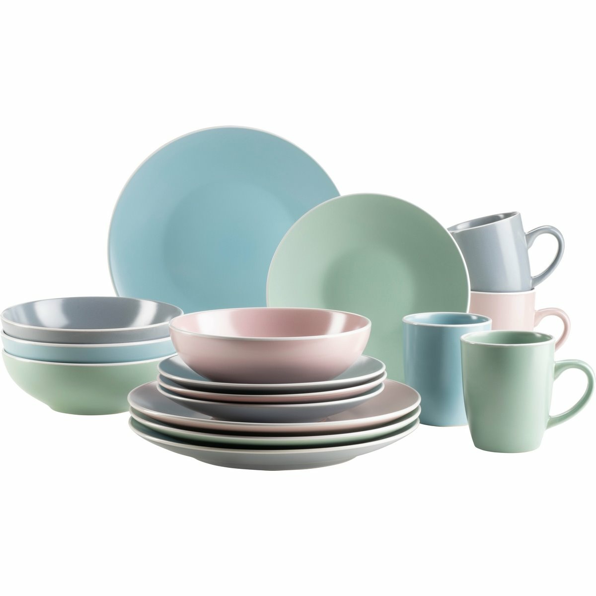 Mäser Jídelní sada nádobí 16 ks ELISSA II – mix barev mat Mäser