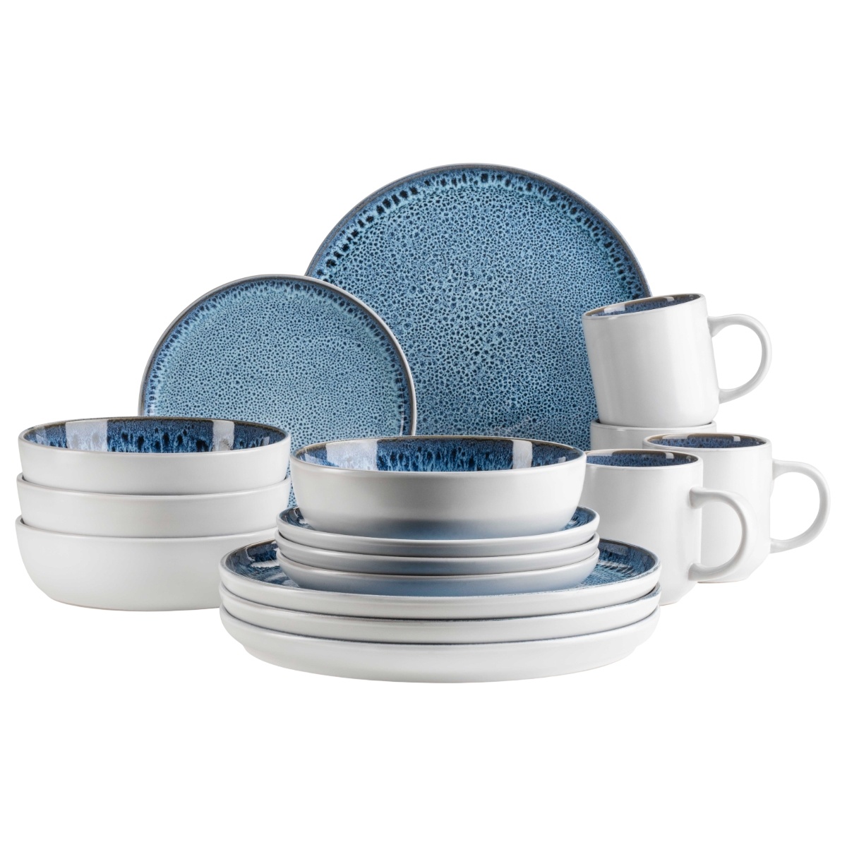 Mäser Jídelní sada nádobí 16 ks MALEA – modrá Mäser