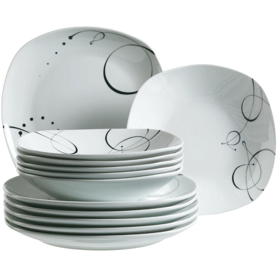 Mäser Sada mělkých a hlubokých talířů 12 ks CHANSON Mäser