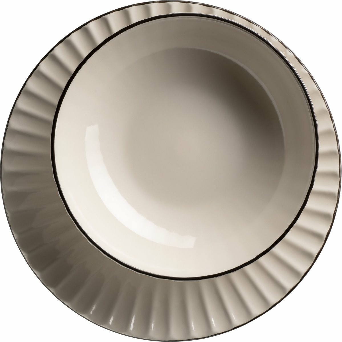 Mäser Sada mělkých a hlubokých talířů 8 ks OSITA – krémová Mäser