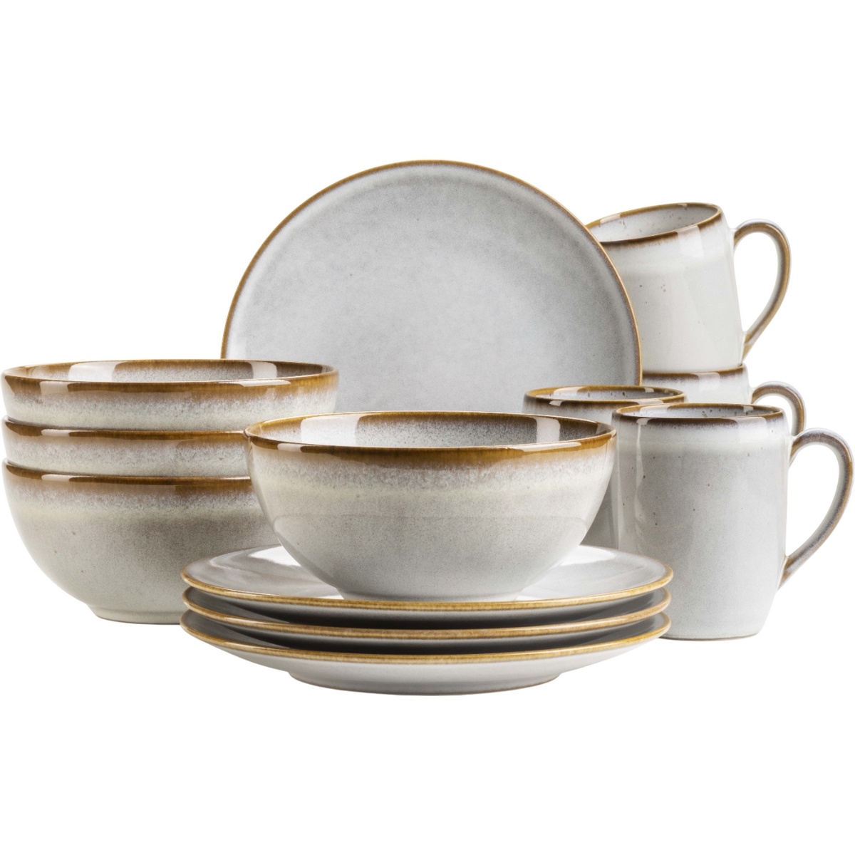 Mäser Sada nádobí na snídani 12 ks SMOKY'S – šedá Mäser