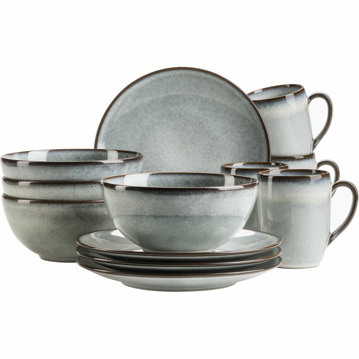 Mäser Sada nádobí na snídani 12 ks SMOKY'S – zelená Mäser