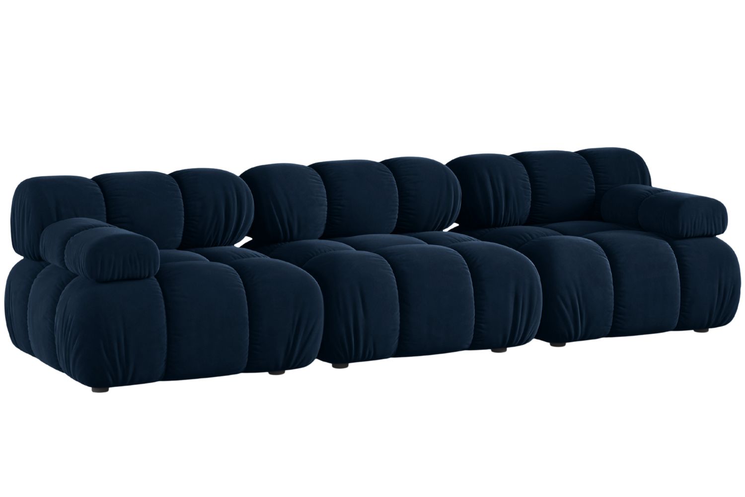 Micadoni Královsky modrá sametová trojmístná pohovka Bellis 282 cm