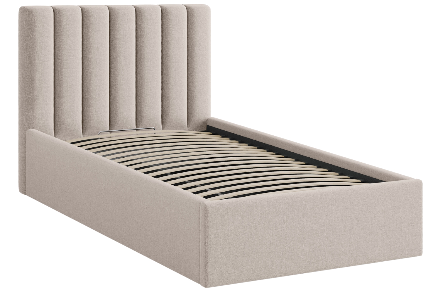 Micadoni Světle hnědá postel Allison 90 x 200 cm s úložným prostorem