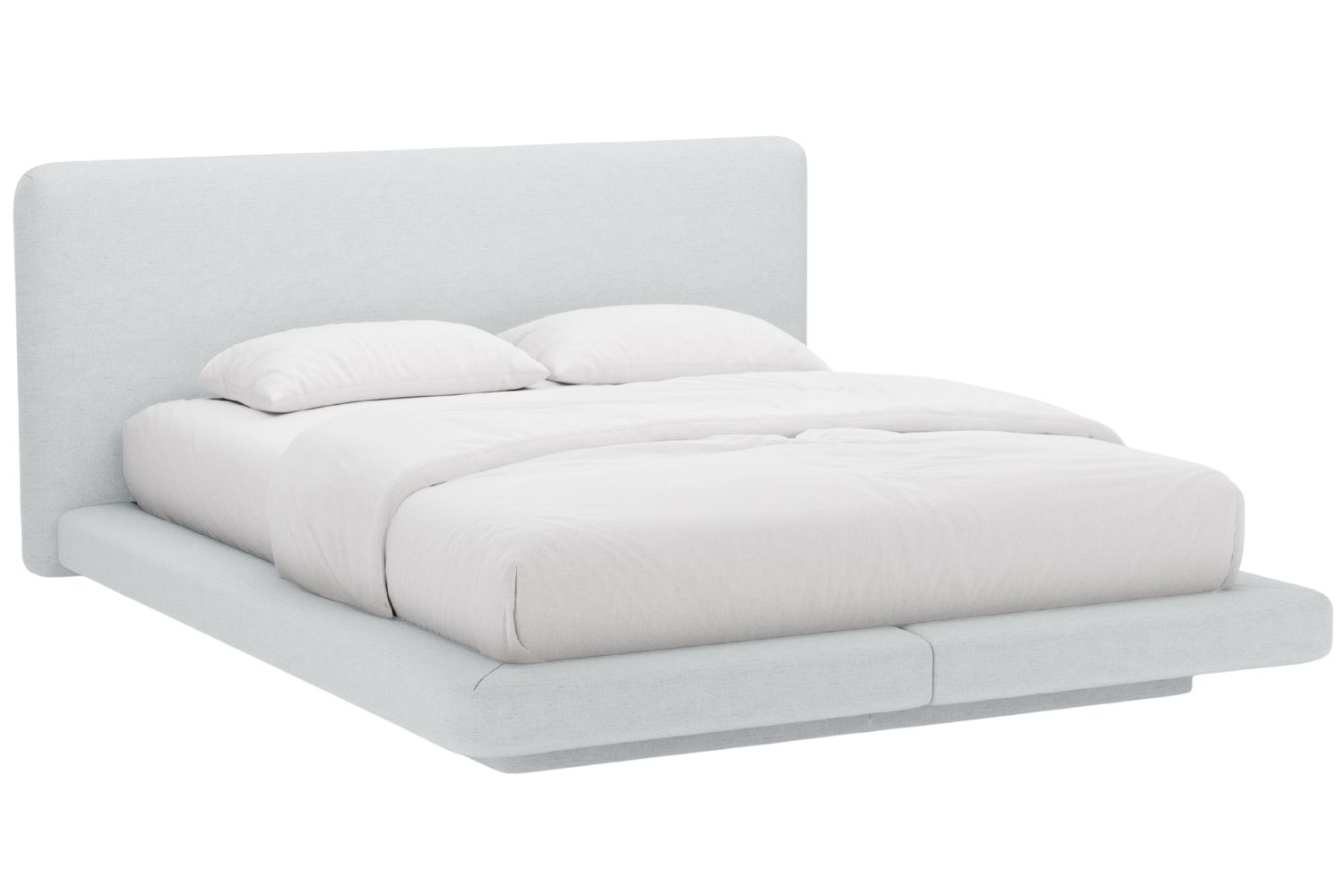 Micadoni Světle šedá dvoulůžková postel Linea 160 x 200 cm