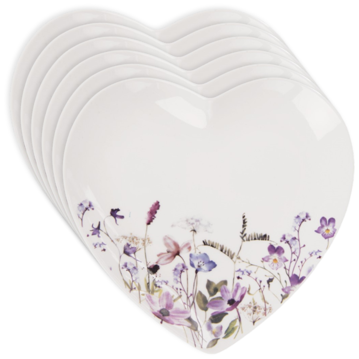 Orion Sada 6 dezertních talířů srdce LOUKA 17 cm Orion