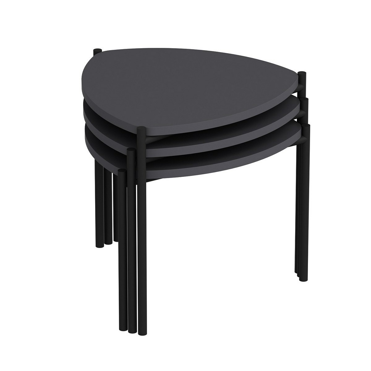 Sada odkládacích stolků Lenny Anthracite