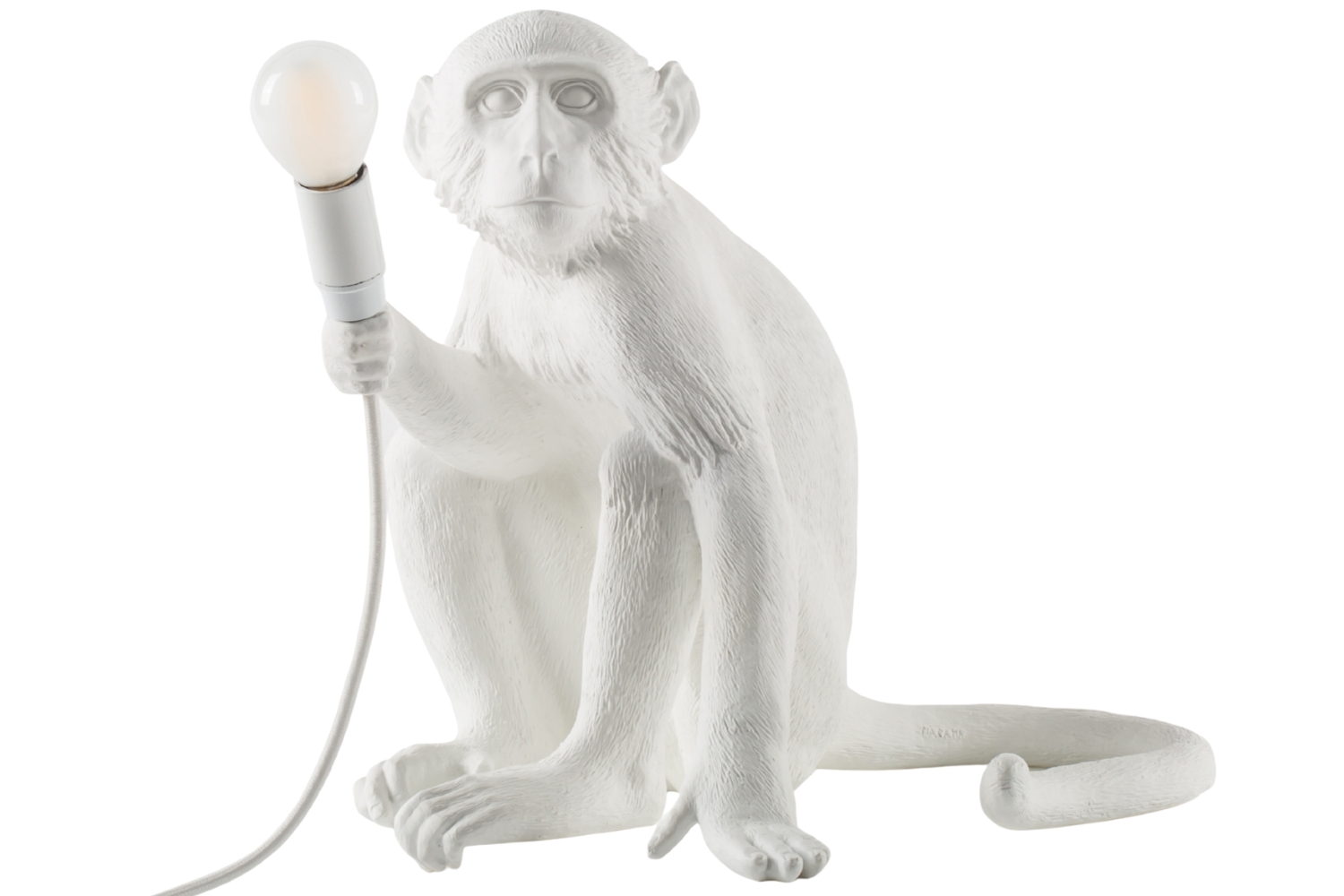 Seletti Bílá stolní lampa Monkey