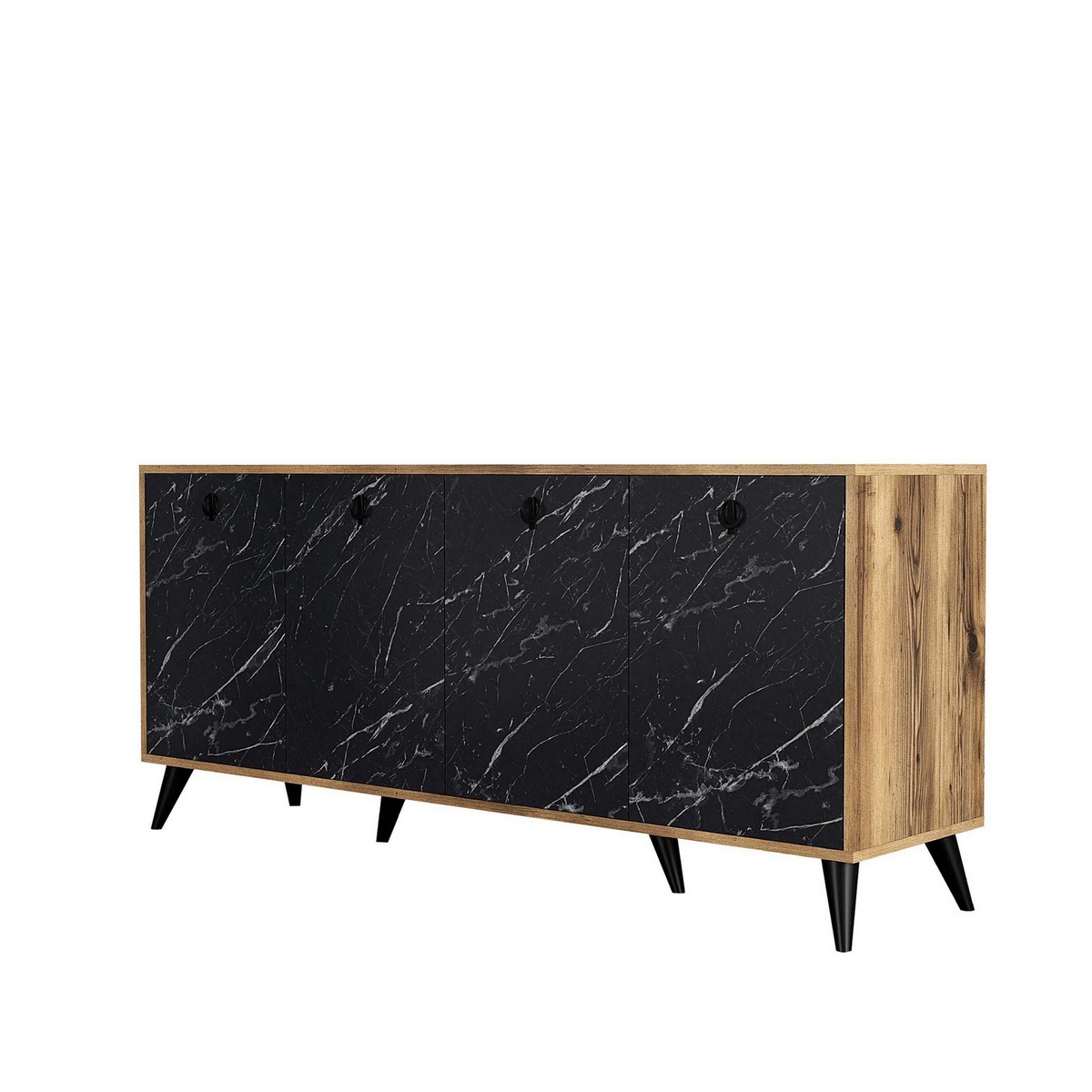 Skříňka Elite Walnut and Black Marble Hanah Home