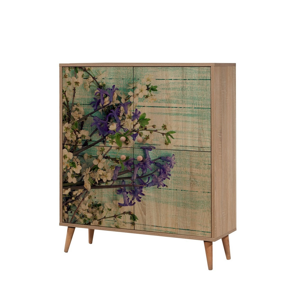 Skříňka Mega Sonoma Oak Flowers II Hanah Home