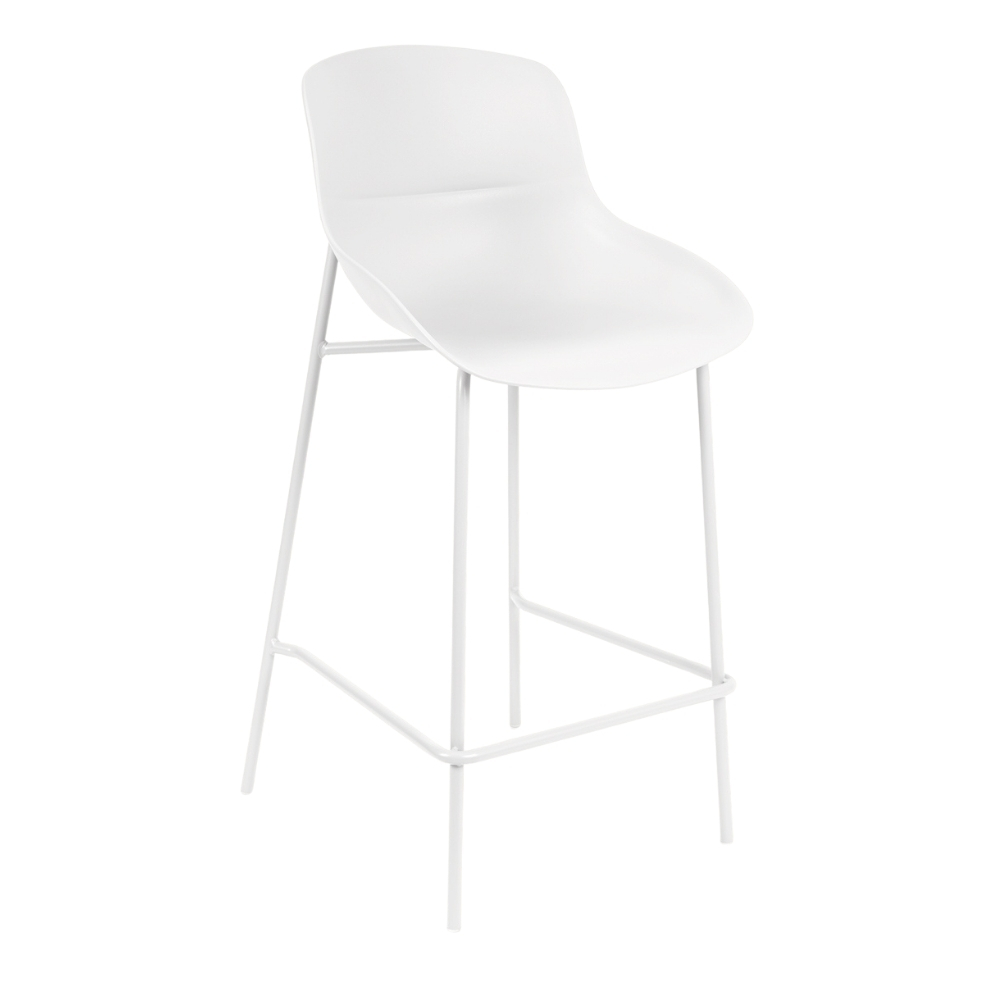 Somcasa Bílá plastová barová židle Fabian 66 cm