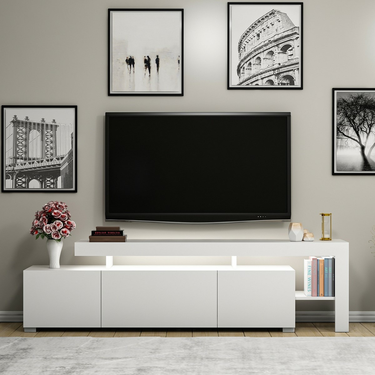 Televizní stolek Beliz White Hanah Home