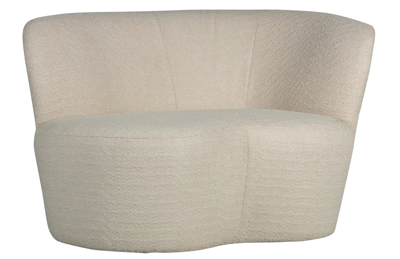 WOOOD Bílá bouclé lenoška Stone 112 cm