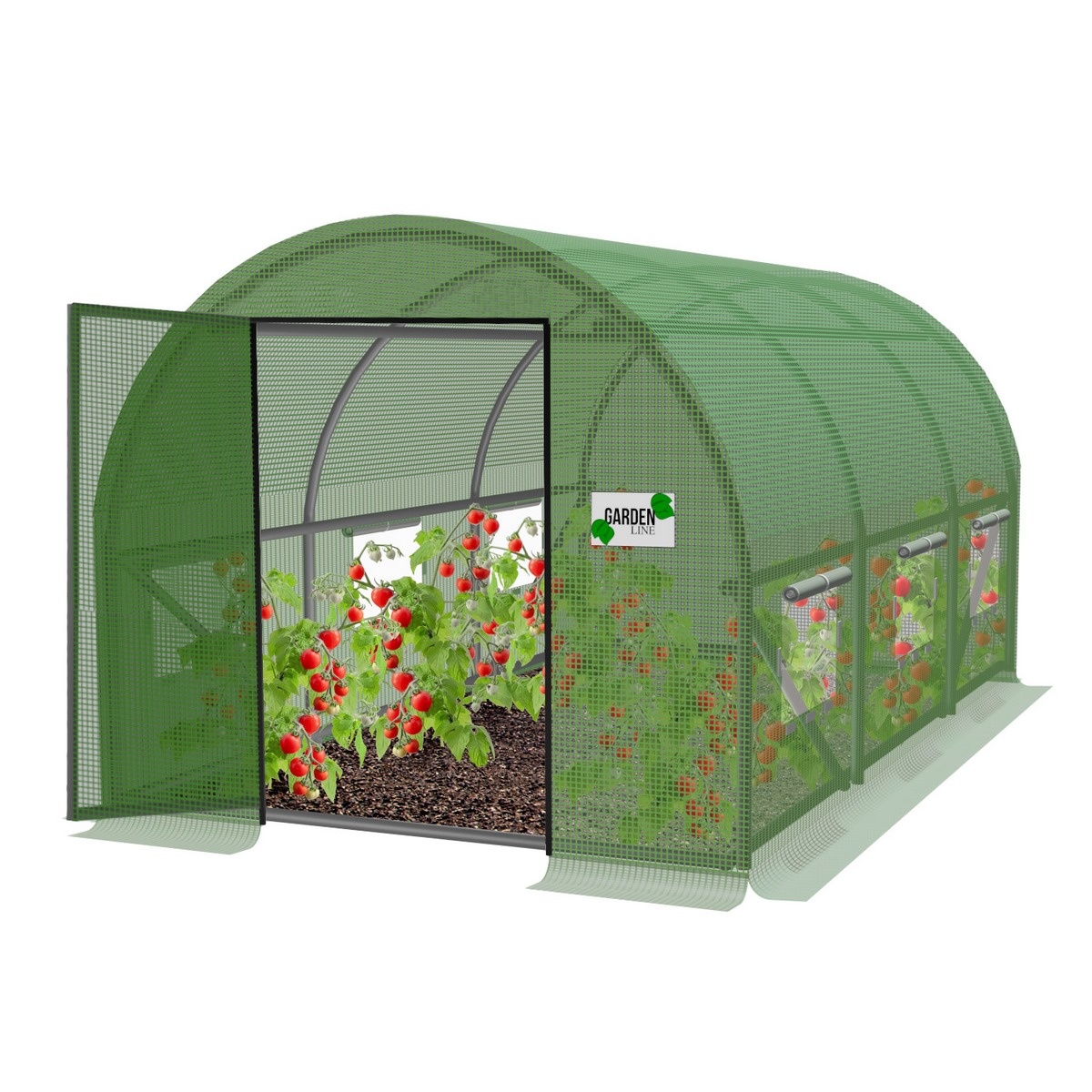 Zahradní fóliovník s pevnými dveřmi