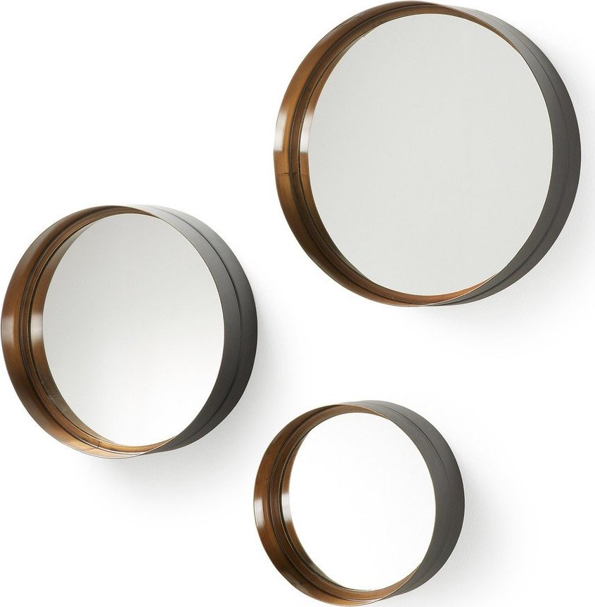 Nástěnná zrcadla v sadě 3 ks ø 35 cm Wilton – Kave Home