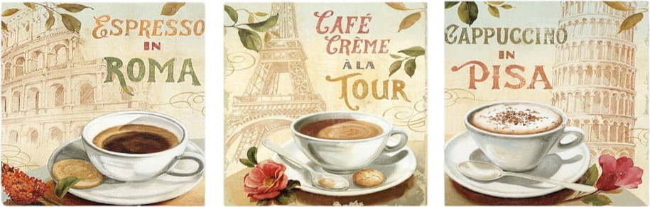 Obrazy v sadě 3 ks 30x30 cm Italy – Wallity