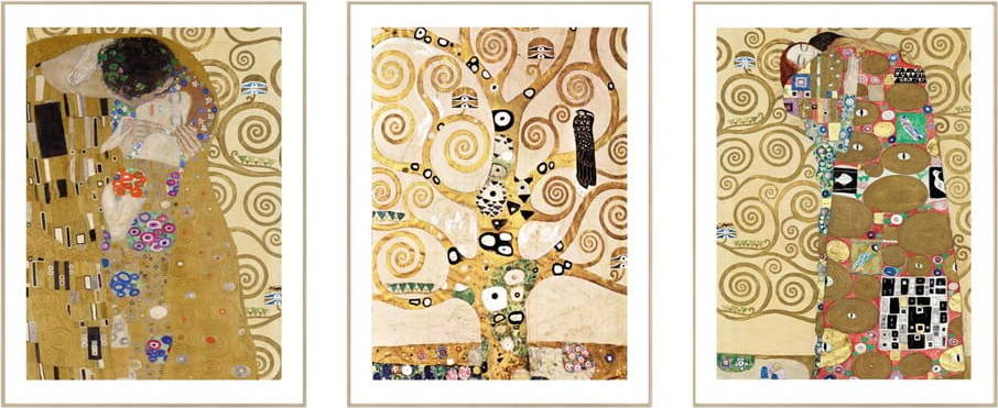 Obrazy v sadě 3 ks - reprodukce 30x40 cm Klimt