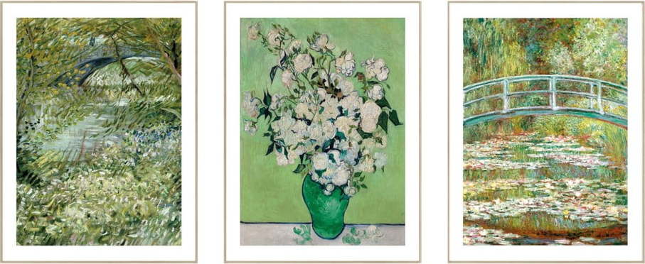 Obrazy v sadě 3 ks - reprodukce 30x40 cm Van Gogh & Monet