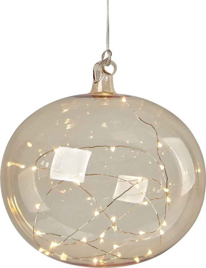 Oranžová závěsná vánoční světelná dekorace ø 18 cm Lina – Markslöjd