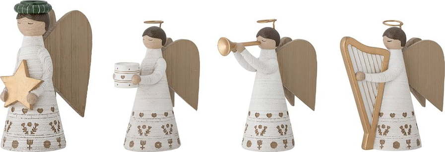 Polyresinové svícny s vánočním motivem v sadě 4 ks Abba – Bloomingville