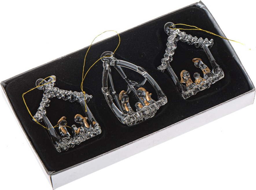 Skleněné vánoční ozdoby v sadě 3 ks 8