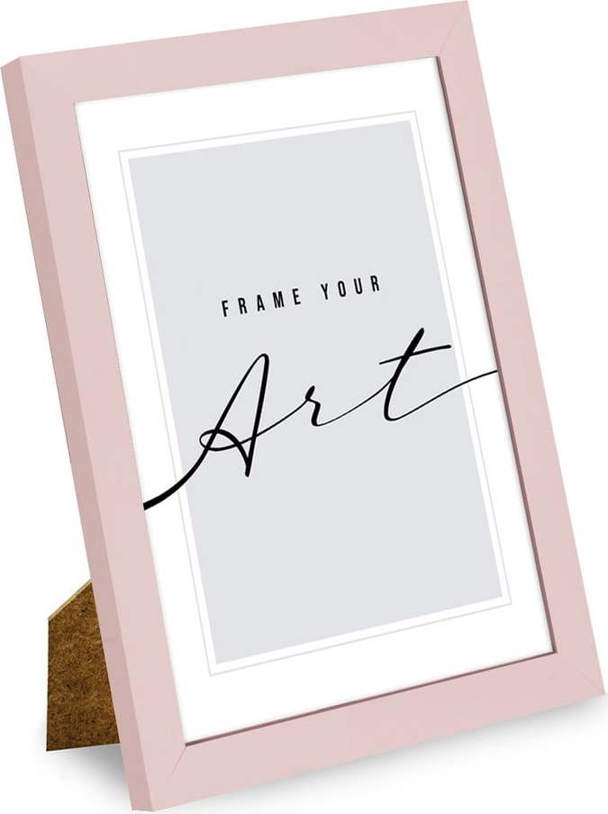 Světle růžový stojací/na zeď rámeček 12x17 cm – knor