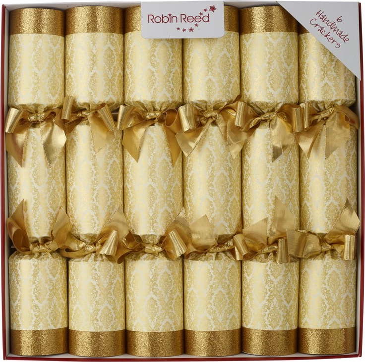 Vánoční crackery v sadě 6 ks Gold Damask – Robin Reed