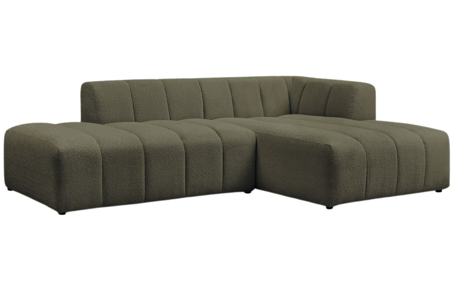 Bobochic Paris Zelená bouclé rohová pohovka Annecy 262 cm