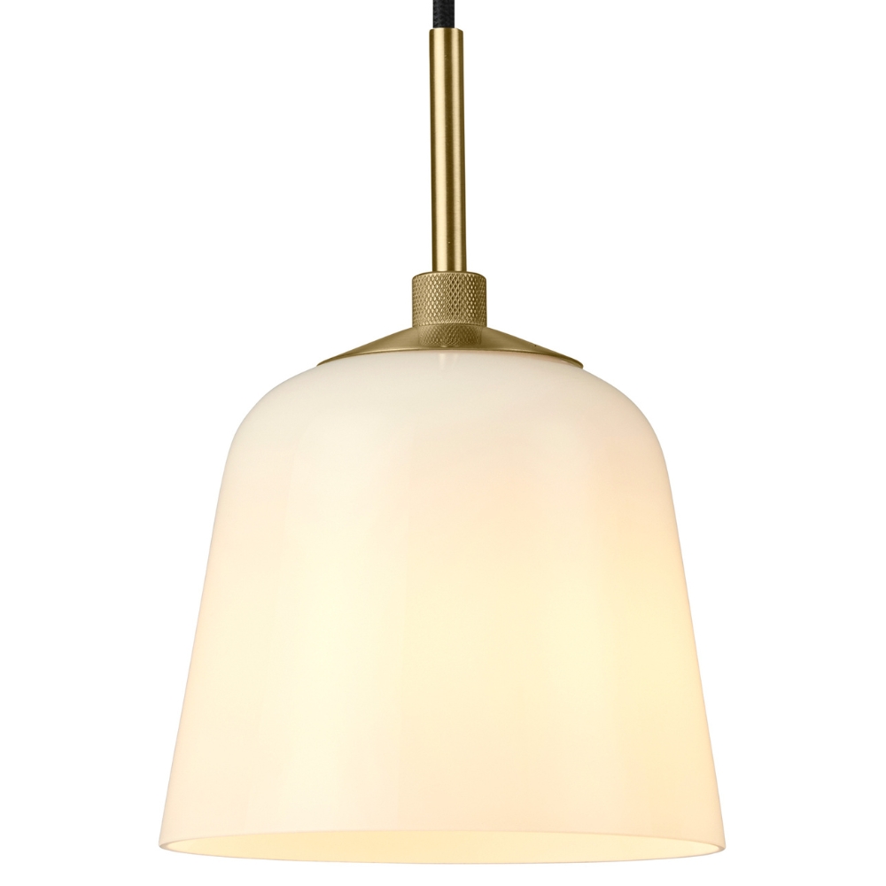 Halo Design Bílé skleněné závěsné světlo Room 49 15 cm