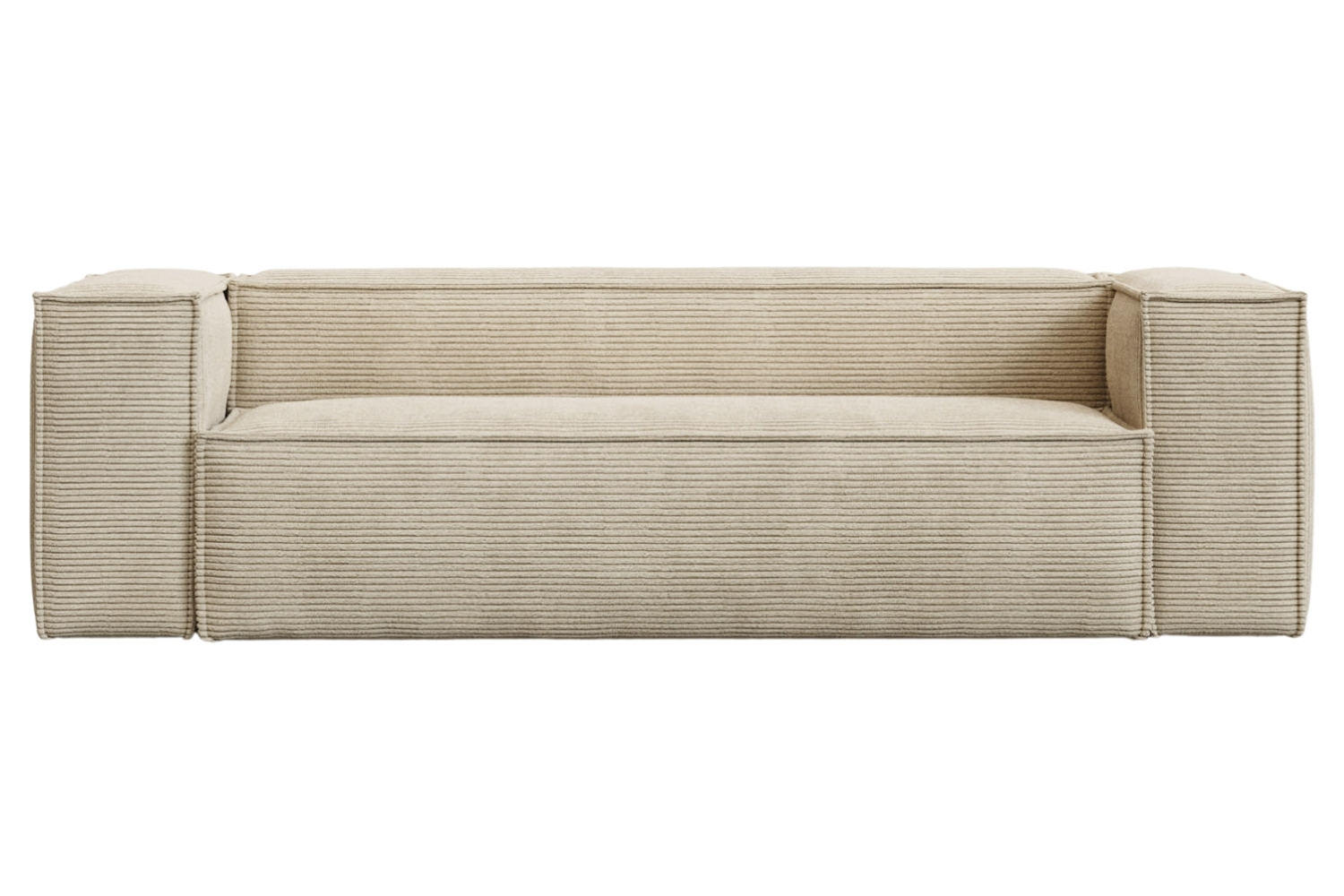 Kave Home Béžová manšestrová pohovka Blok 240 cm