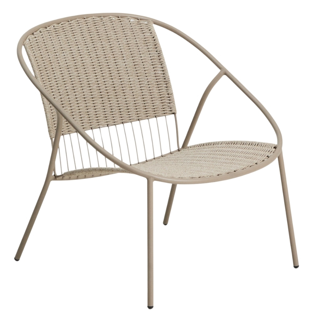Kave Home Béžovošedé zahradní křeslo Atrani s výpletem