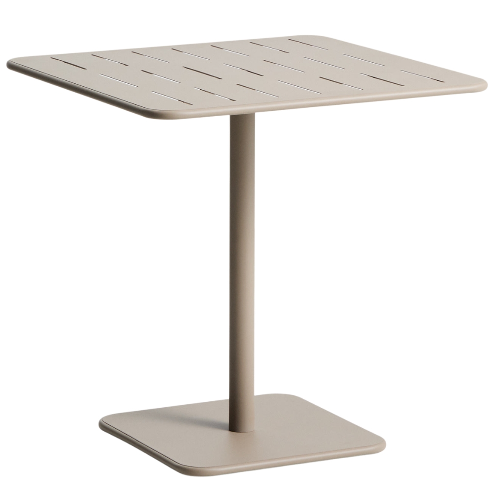 Kave Home Béžový kovový zahradní stůl Brai 70 x 70 cm