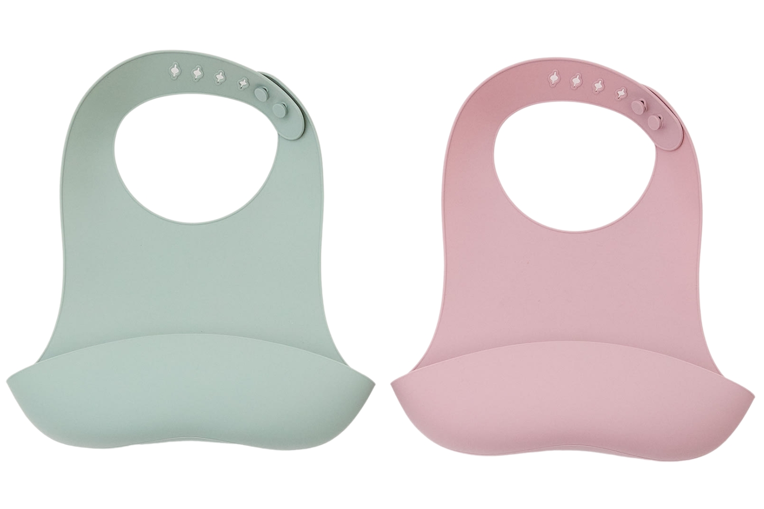 Kave Home Růžovo-zelený set dvou silikonových bryndáků Lili